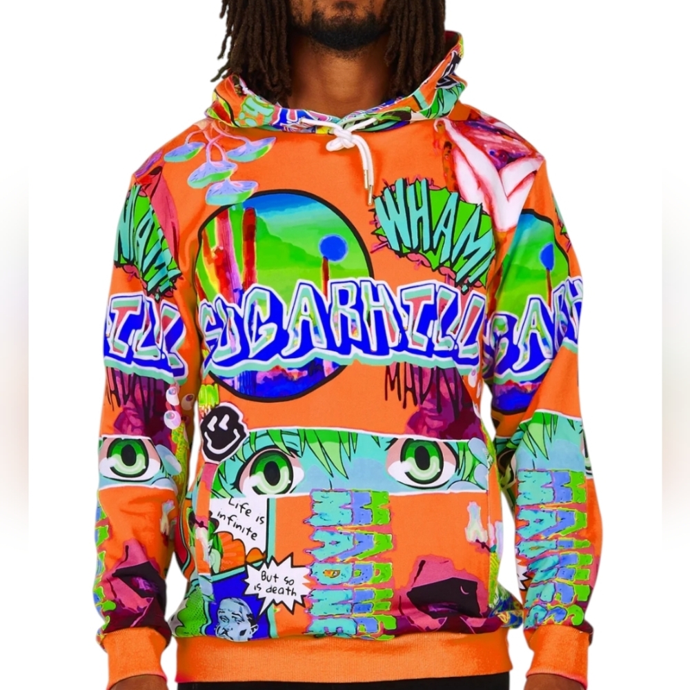 Sugarhill Creamsickle Orange Lucid Dreams hooded sweatshirt sweater. Small.